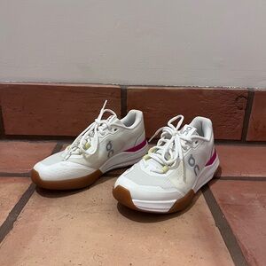 On Running Women's White and Pink Sneakers